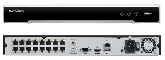Hikvision DS-7616NI-Q2/16P 4K 1U 16CH 16POE NVR MD2.0 Security CCTV 2 SATA interfaces 8T/SATA MAX H.265+ Network Video Recorder