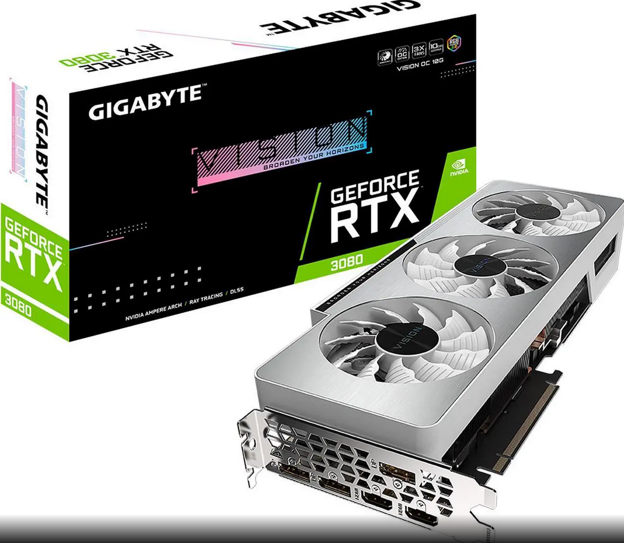 GIGABYTE Vision OC GeForce RTX 3080 10GB GDDR6X PCI Express 4.0 ATX Video Card GV-N3080VISION OC-10GD (rev. 2.0)