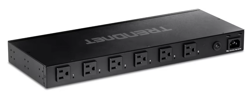6-Outlet Managed PDU, TPI-06, Rackmount Power Distribution Unit, UL Certified, 1 x NEMA 5-15R Bypass Power Outlet