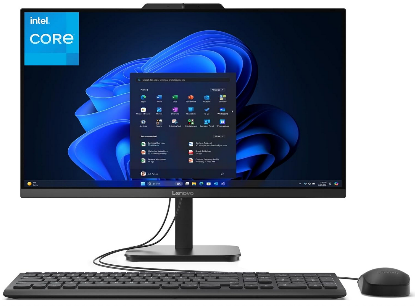 Lenovo 24 All-in-One Desktop Computer for Home Office, Intel Processor, 23.8" FHD AIO, WiFi 6, Bluetooth 5.2, RJ-45, HDMI, Keyboard & Mouse - 32GB RAM, 1TB PCIe SSD