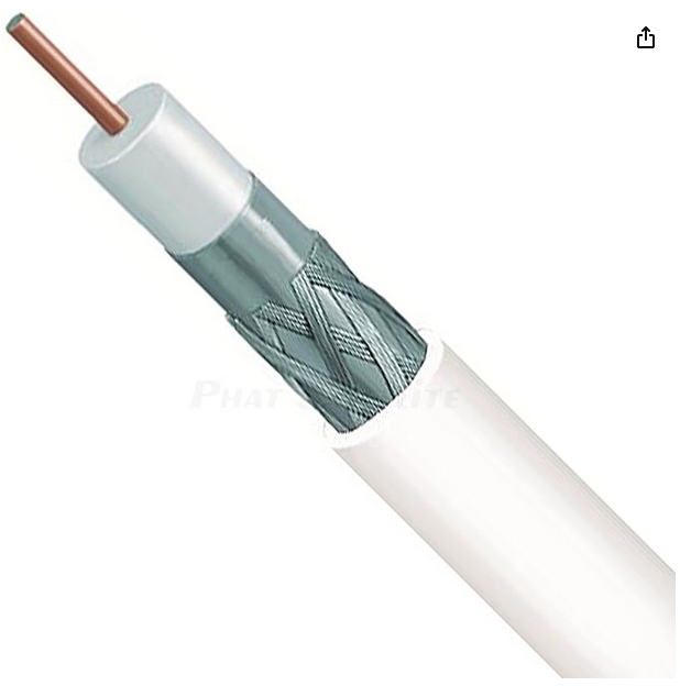 500ft White Solid core Plenum rg-6 Triple Shield CMP PVC Bulk coaxial Cable